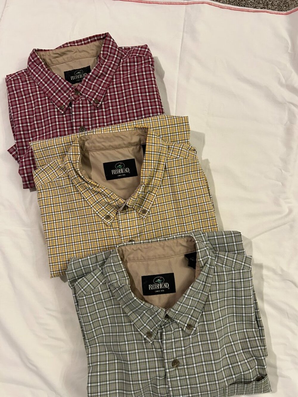 Three men's short sleeve 100% cotton shirts